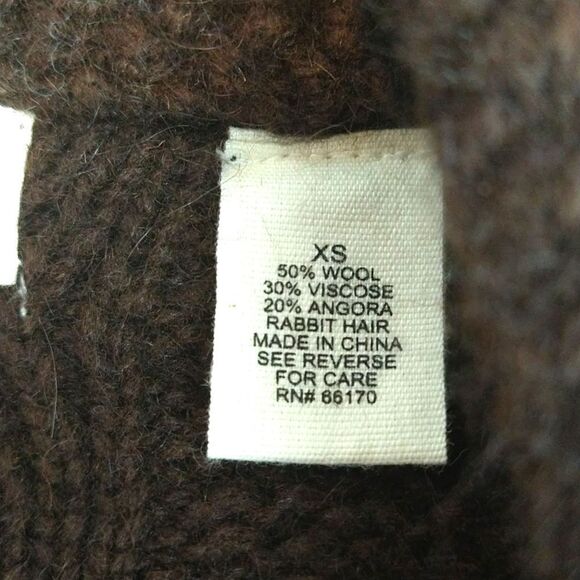 Anthropologie sleeping on snow  brown Wool/ Angora cable knit sweater Vest sz XS - Picture 12 of 13